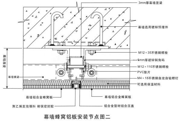 仿木纹铝蜂窝板安装示意图