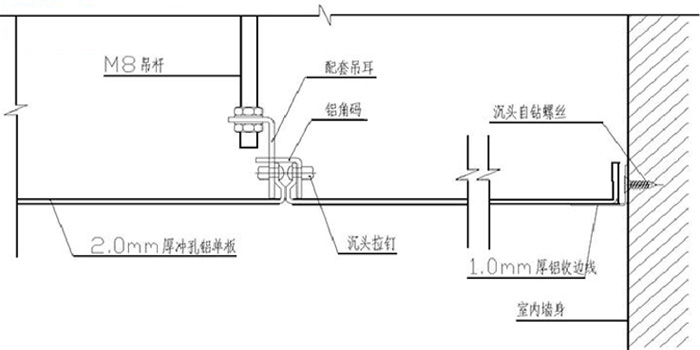 弧形铝单板幕墙节点图